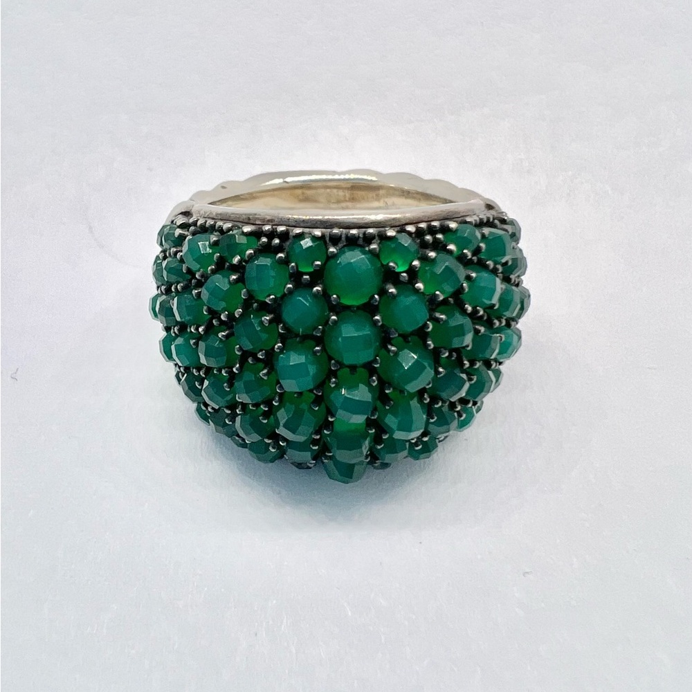 David Yurman Osetra Berries Ring With Green Onyx - Picture 8 of 16